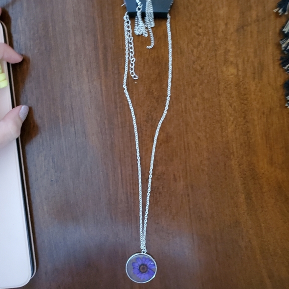 Purple flower necklace
